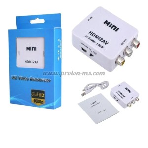 КОНВЕРТОР HDMI-ЧИНЧ, ПРЕОБРАЗУВАТЕЛ HDMI КЪМ 3 ЧИНЧА(RCA), КОНВЕРТОР, HDMI КЪМ AV (3RCA), БЯЛ