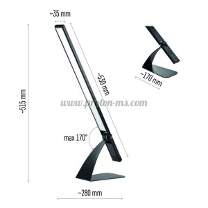 НАСТОЛНА ЛАМПА EMOS Z7608B, ЧЕРЕН, DIMMABLE LED 8W, 550LM, 4000K
