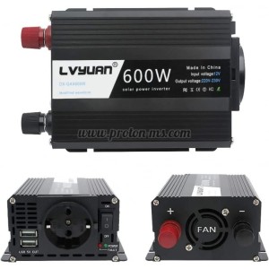 ТРАНСФЕРТЕР ИНВЕРТОР 600W 12V/230V 2 USB LVYUAN F-600A