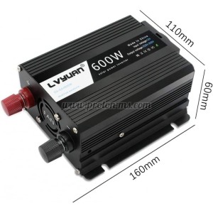 ТРАНСФЕРТЕР ИНВЕРТОР 600W 12V/230V 2 USB LVYUAN F-600A