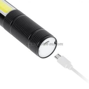 ФЕНЕРЧЕ С АКУМУЛАТОР НОЖ И ЧУК ЗА СТЪКЛО LED + COB