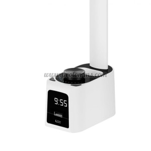 LED ЛАМПА НАСТОЛНА С ЧАСОВНИК И ЗАРЯДНО QC PD REBEL