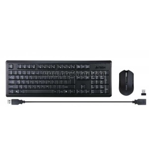 КОМПЛЕКТ КЛАВИАТУРА И МИШКА A4TECH 4200N, БЕЗЖИЧЕН, МИШКА V-TRACK, ЧЕР