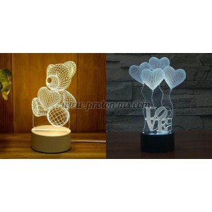 ДЕКОРАТИВНА 3D LED НОЩНА ЛАМПА МЕЧЕ СЪС СЪРЦЕ