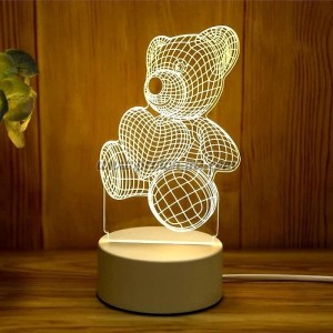 ДЕКОРАТИВНА 3D LED НОЩНА ЛАМПА МЕЧЕ СЪС СЪРЦЕ, СЪРЦА "LOVE"