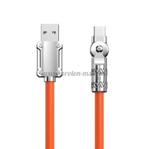 КАБЕЛ USB-C/USB 1M 120W С ВЪРТЯЩА ГЛАВА ОРАНЖЕВ