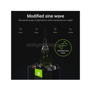 Инвертор GREEN CELL, 12/220V,  DC/AC 1000W/2000W, Модифицирана синусои