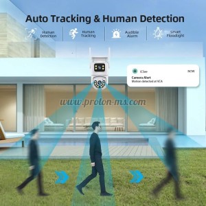 ДВОЙНА WIFI ICSEE КАМЕРА 12MP ЗА ВЪНШЕН МОНТАЖ С ЦВЕТНО НОЩНО ВИЖДАНЕ ДО 30М И ЦИФРОВ МИКРОФОН И ПРОСЛЕДЯВАНЕ НА ДВИЖЕНИЕ