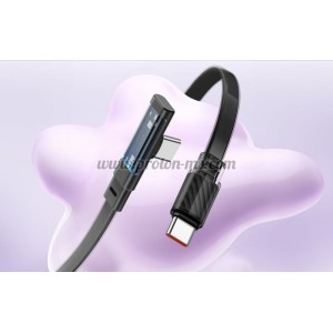 КАБЕЛ USB-C/USB-C 1.2 МЕТРА 3.25A MCDODO CA-3450 ЧЕРЕН ПЛОСЪК С LED 65