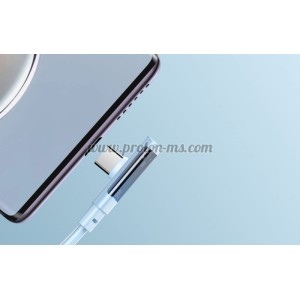 КАБЕЛ USB-C/USB-C 1.2 МЕТРА 3.25A MCDODO CA-3452 СИН ПЛОСЪК С LED 65W