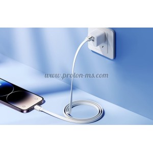 КАБЕЛ USB-C/IPHONE 1 МЕТЪР 2.2A REMAX PLATINUM PRO БЯЛ ПЛОСЪК 20W