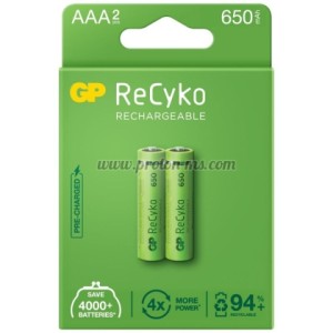 АКУМУЛАТОРНА БАТЕРИЯ GP R03 AAA 650MAH NIMH 65AAAHCE-EB2