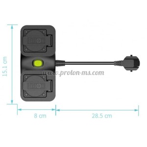 РАЗКЛОНИТЕЛ С КЛЮЧ-2 ГНЕЗДА ВЪНШЕН IP44 SMART WIFI MEROSS