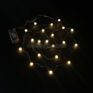 LED СВЕТЕЩ ГИРЛЯНД ТЕЛЕНО ВЪЖЕ BALL 20LED 0.33W WW IP20 ЗА 2XAA 1.5V 2.2M