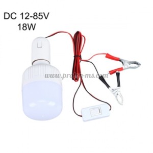 LED КРУШКА С ФАСУНГА И КАБЕЛ DC 12-85V 18W 6400K