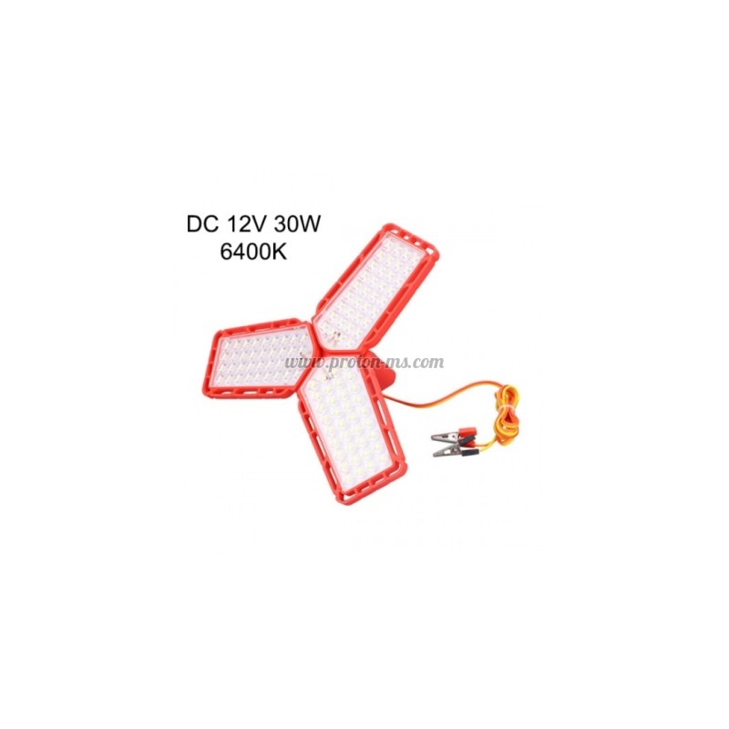 12V 30W LED Лампка с щипки 6400K