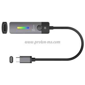 Адаптер j5create JCA157, USB-C мъжко - HDMI 2.1 женско, 8K
