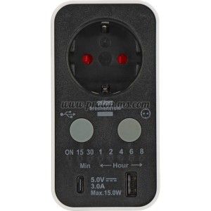 ТАЙМЕР, ЕЛЕКТРОНЕН, 8H, 1506180, 230VAC, 13A, 2990W, ЗА КОНТАКТ, USB A