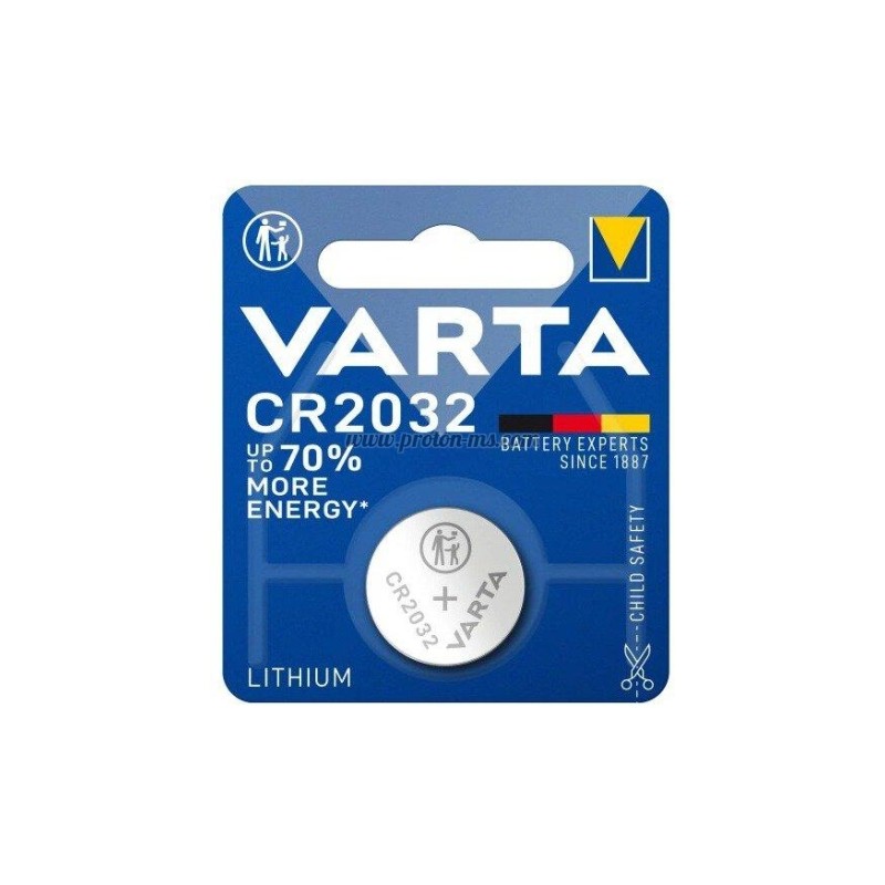 БУТОННА БАТЕРИЯ ЛИТИЕВА VARTA CR2032 3V 1 БР. В БЛИСТЕР