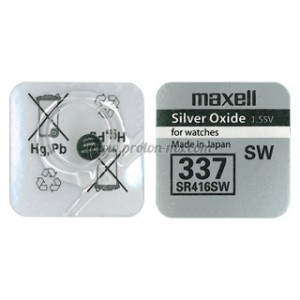 Бутонна батерия сребърна MAXELL SR-416 SW 1.55V /337/ 1.55V