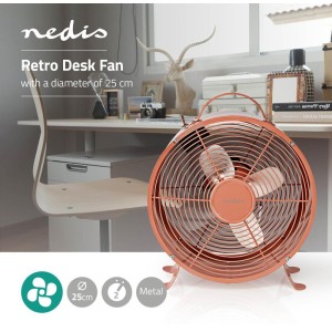 ВЕНТИЛАТОР ЗА СТАЯ, НАСТОЛЕН, 230VAC, 20W, РОЗОВ, FNCL10PK20, NEDIS