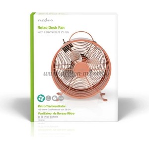 ВЕНТИЛАТОР ЗА СТАЯ, НАСТОЛЕН, 230VAC, 20W, РОЗОВ, FNCL10PK20, NEDIS