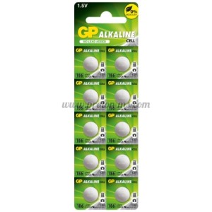 БУТОННА АЛКАЛНА БАТЕРИЯ GP186 AG12 LR-43 1.55V GP