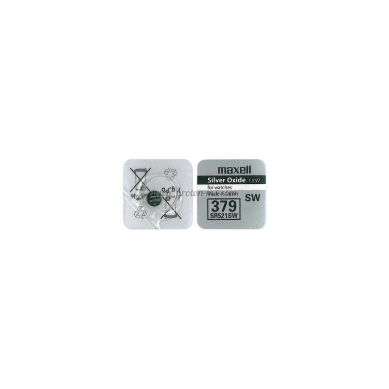 Бутонна батерия сребърна MAXELL SR-521 SW /AG0/379/ 1.55V