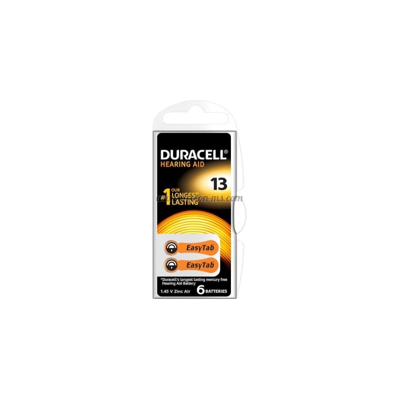 Батерия цинково въздушна DURACELL ZA13 6 бр. бутонни за слухов апарат в блистер