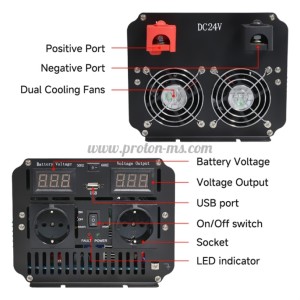ТРАНСВЕРТЕР ИНВЕРТОР ЧИСТА СИНУСОИДА 3000W 12V/230V LVYUAN F-3000P/2SH USB С ДИСПЛЕЙ И ДИСТАНЦИОННО