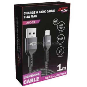 КАБЕЛ USB/IPHONE LIGHTNING 1М 2.4A ATC