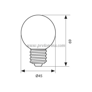 LED лампа COLORS LED ∙ G45 ∙ 1W ∙ E27 ∙ червено