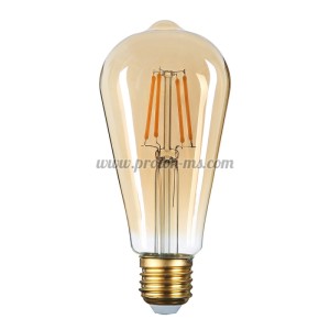 LED Крушка ST64 8W Candle Ефект Златисто стъкло Димируема