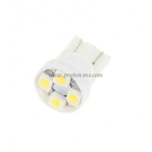 СВЕТОДИОДНА КРУШКА АВТОМОБИЛНА T10 LED WHITE 4X3528 12V L010W