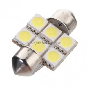 Диодна крушка за плафон бяла 6 SMD LED диода