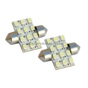 Диодна крушка за плафон бяла с 3x4 (12) SMD LED диода 40мм