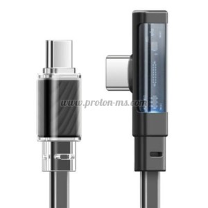 КАБЕЛ USB-C/USB-C 1.2 МЕТРА 3.25A MCDODO CA-3450 ЧЕРЕН ПЛОСЪК С LED 65W