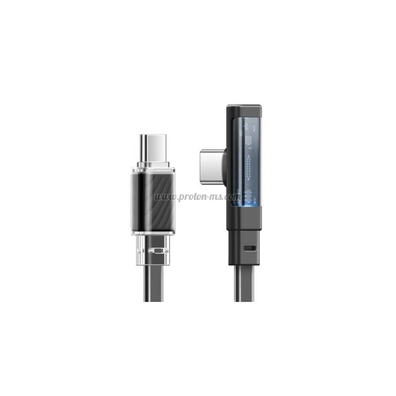 КАБЕЛ USB-C/USB-C 1.2 МЕТРА 3.25A MCDODO CA-3450 ЧЕРЕН ПЛОСЪК С LED 65W
