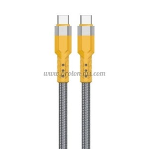 КАБЕЛ USB-C/USB-C 1M СИВ С ОПЛЕТКА 120W