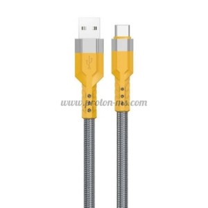 КАБЕЛ USB-C/USB 1M СИВ С ОПЛЕТКА 120W