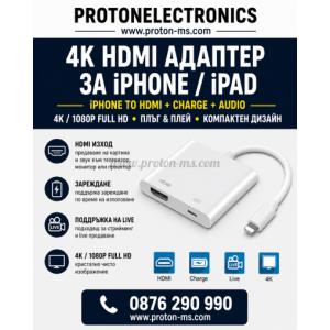 4K 1080P for iPhone to HDMI-compatible VGA AUDIO Adapter For iPhone ipad AV Adapter Converter for iPhone X/11/8P/6S/7P/iPad Air