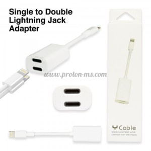 Кабел 2 in 1 Double Lightning Jack Y Cable for iPhone