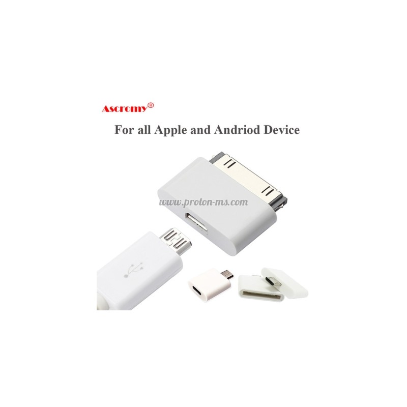 Преходник женско Micro USB към мъжко 30 Pin конектор за iPhone