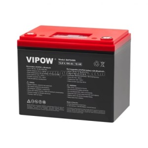 БАТЕРИЯ АКУМУЛАТОРНА 12V/100AH ТЯГОВА LIFEPO4 С ДЪЛБОК РАЗРЯД ДИСПЛЕЙ И БЛУТУТ VIPOW