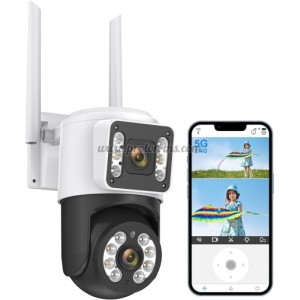 ДВОЙНА WIFI ICSEE КАМЕРА 12MP ЗА ВЪНШЕН МОНТАЖ С ЦВЕТНО НОЩНО ВИЖДАНЕ ДО 30М И ЦИФРОВ МИКРОФОН И ПРОСЛЕДЯВАНЕ НА ДВИЖЕНИЕ