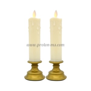 LED ДЕКОРАТИВНА СВЕЩ CANDLE GOLD 0.06W WW 7.5X22СM ЗА 2ХААА -2БР К-КТ LIGHTEX