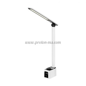 LED ЛАМПА НАСТОЛНА С ЧАСОВНИК И ЗАРЯДНО QC PD REBEL