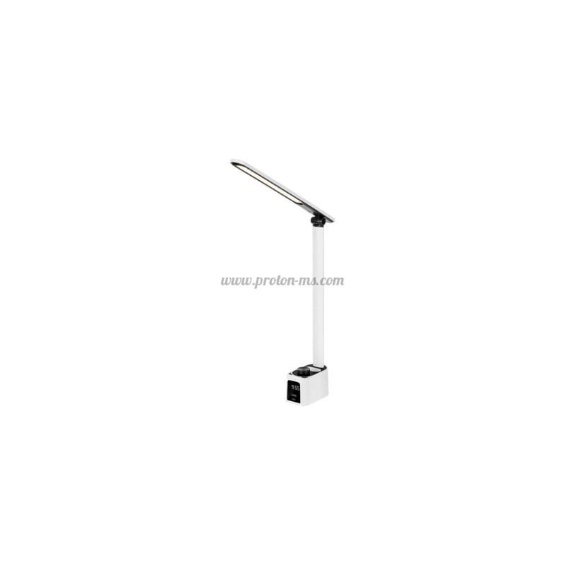 LED ЛАМПА НАСТОЛНА С ЧАСОВНИК И ЗАРЯДНО QC PD REBEL
