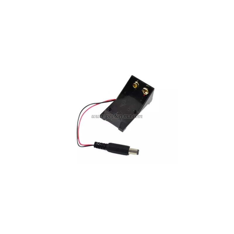 ГНЕЗДО ЗА БАТЕРИЯ F337A BATTERY HOLDER 9V TO DC PLUG 2.1X5.5MM