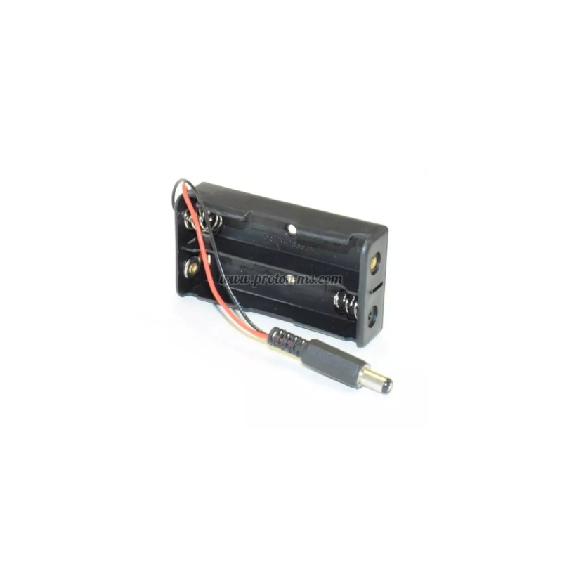 BATTERY HOLDER 2X18650 TO DC PLUG 2.1X5.5MM